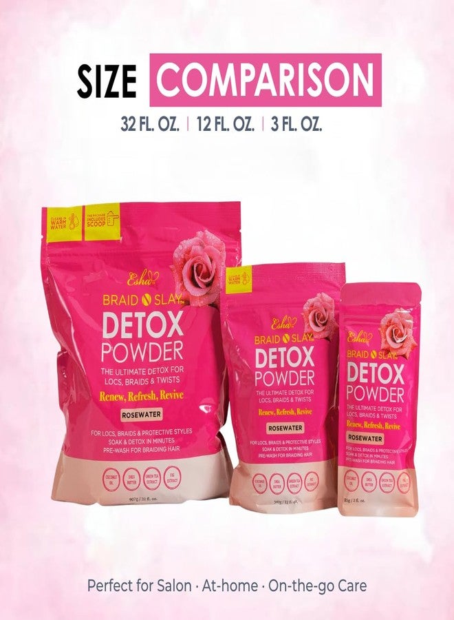 إشا بودرة إيشا بريد إن سلاي ديتوكس - منظف فروة الرأس للضفائر والجدائل واللفائف - يزيل التراكمات والروائح الكريهة ويغسل الشعر الصناعي مسبقًا - غير مجفف، ملطف، 85 غرام (85 غرام، ماء الورد) - Image 2